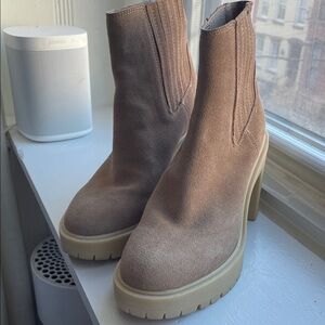 Dolce Vita Taupe Suede Platform Booties